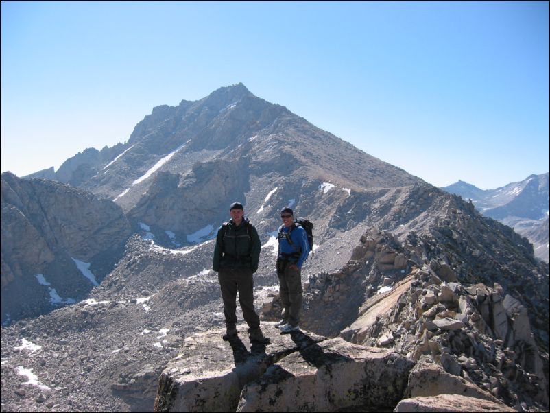 2005-08-13 Kearsarge Pinnacles (15) Glen and Curtis with University in Bg